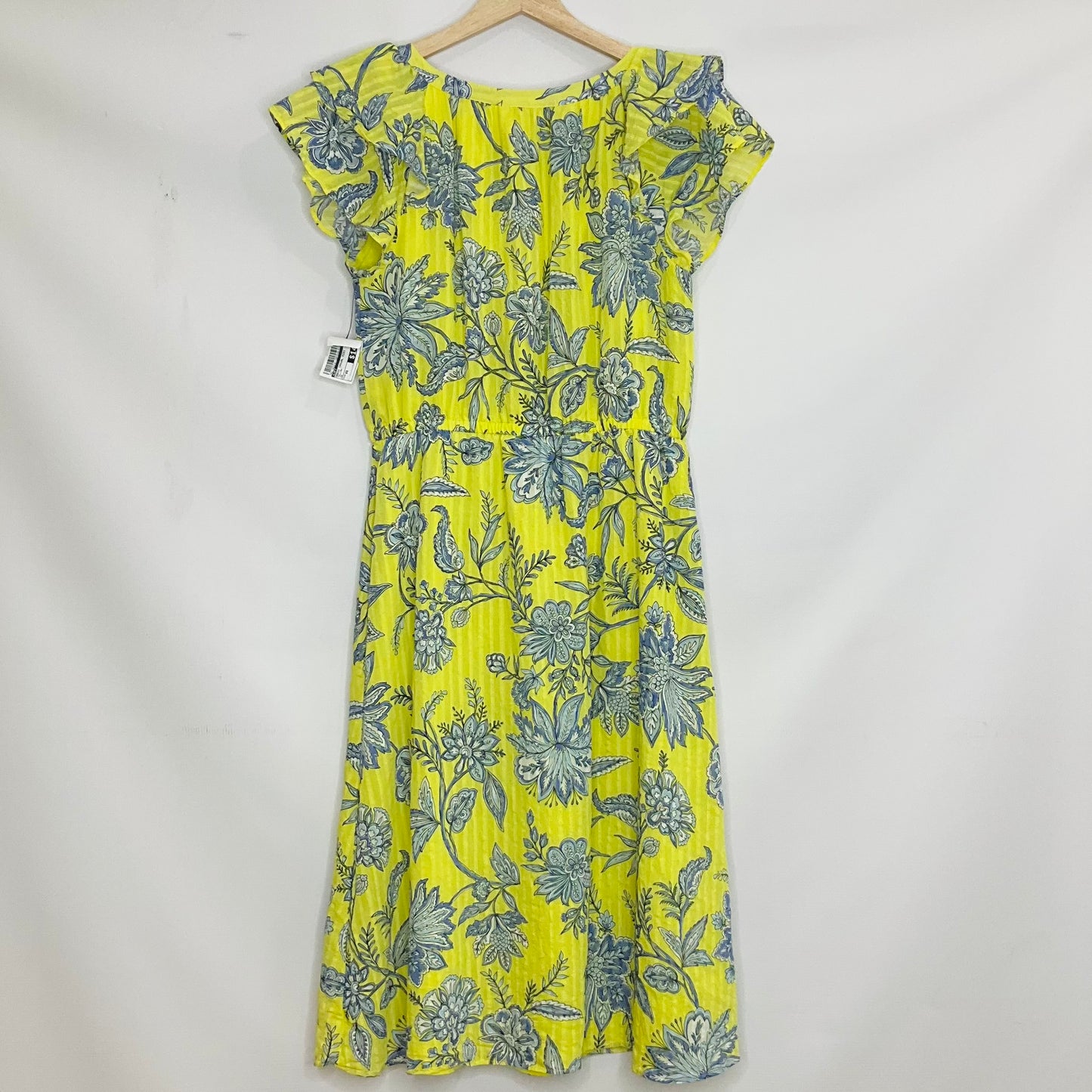 Yellow Dress Casual Midi Loft, Size Xs