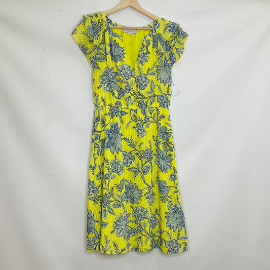 Yellow Dress Casual Midi Loft, Size Xs