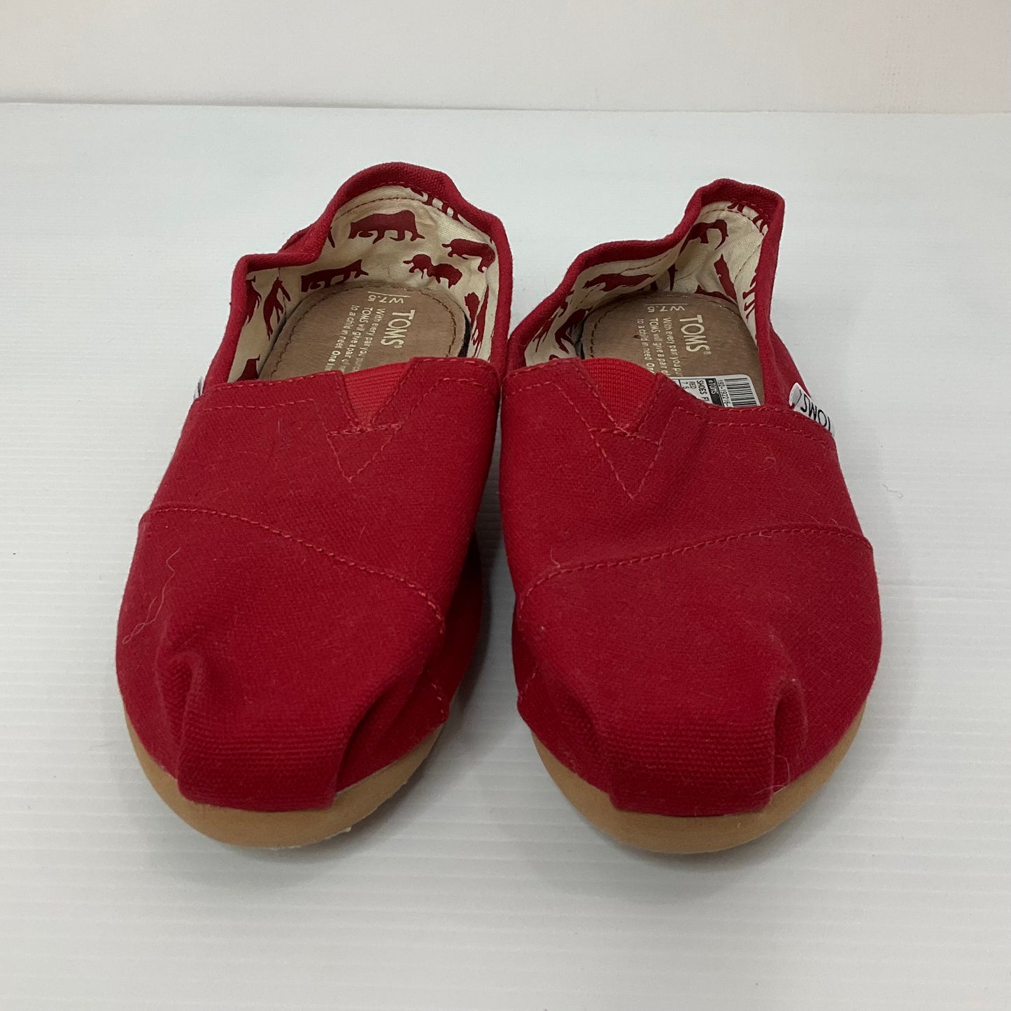 Red Shoes Flats Toms, Size 7.5