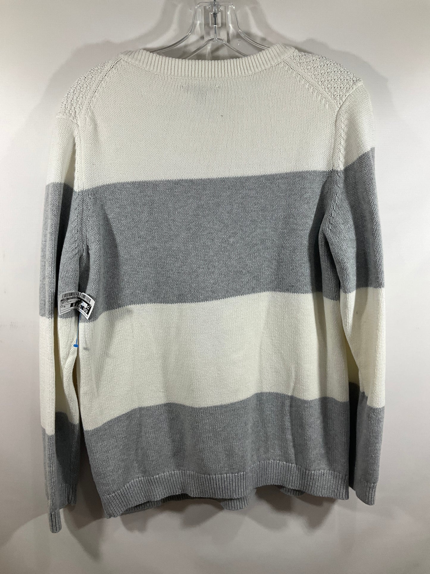 Sweater By Tommy Hilfiger In Grey & White, Size: Xl