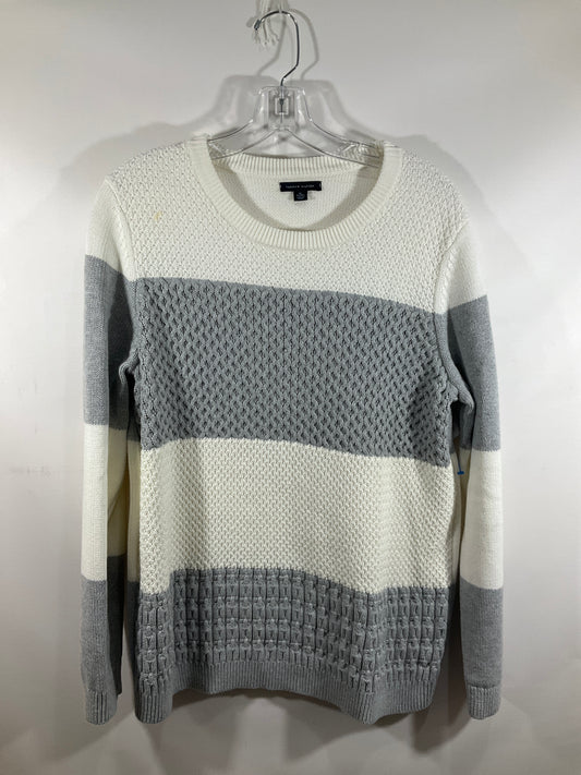 Sweater By Tommy Hilfiger In Grey & White, Size: Xl