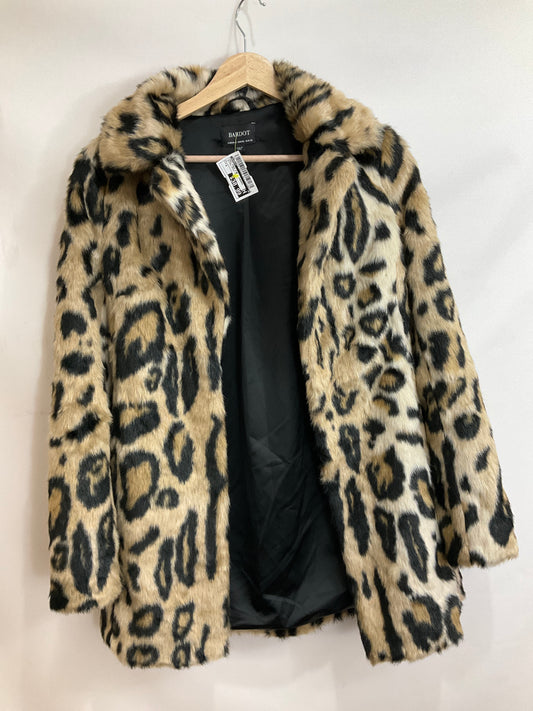 Coat Faux Fur & Sherpa By Bardot In Animal Print, Size: 4