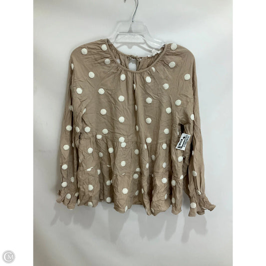 Dress Casual Midi By Blu Pepper In Tan & White, Size: S