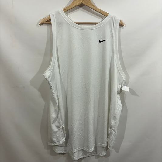 Athletic Tank Top By Nike Apparel In White, Size: 2x