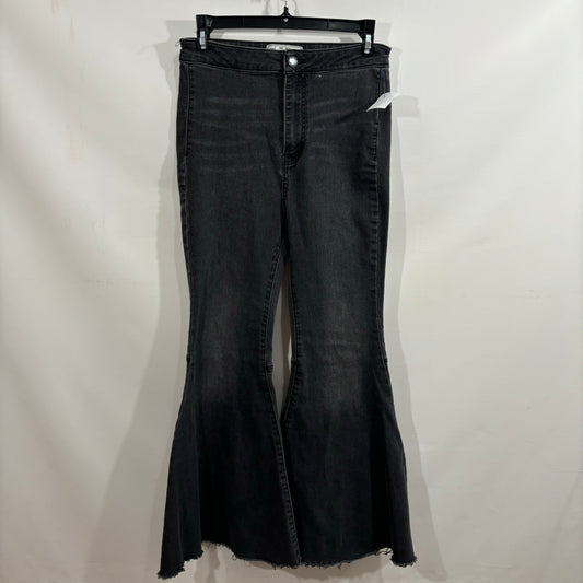 Jeans Flared By Free People In Black Denim, Size: 4