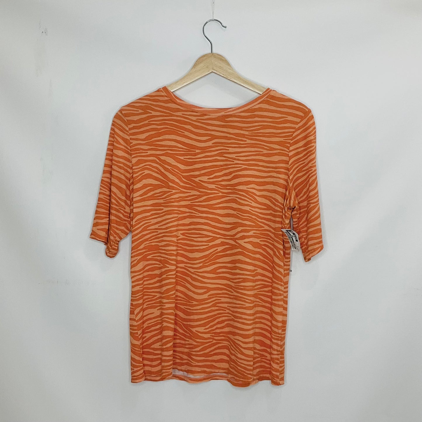 Top Short Sleeve By Nine West In Zebra Print, Size: S