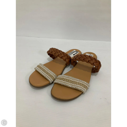 Sandals Flats By Time And Tru In Brown, Size: 10