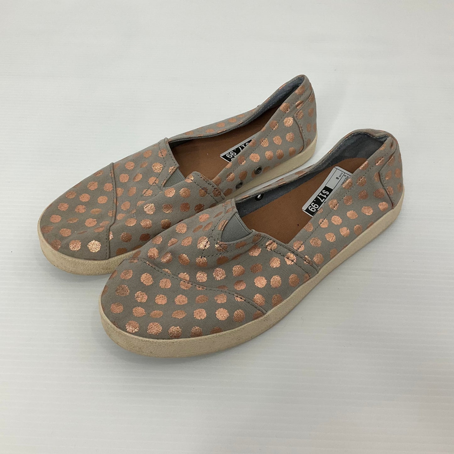 Polkadot Pattern Shoes Flats Toms, Size 8