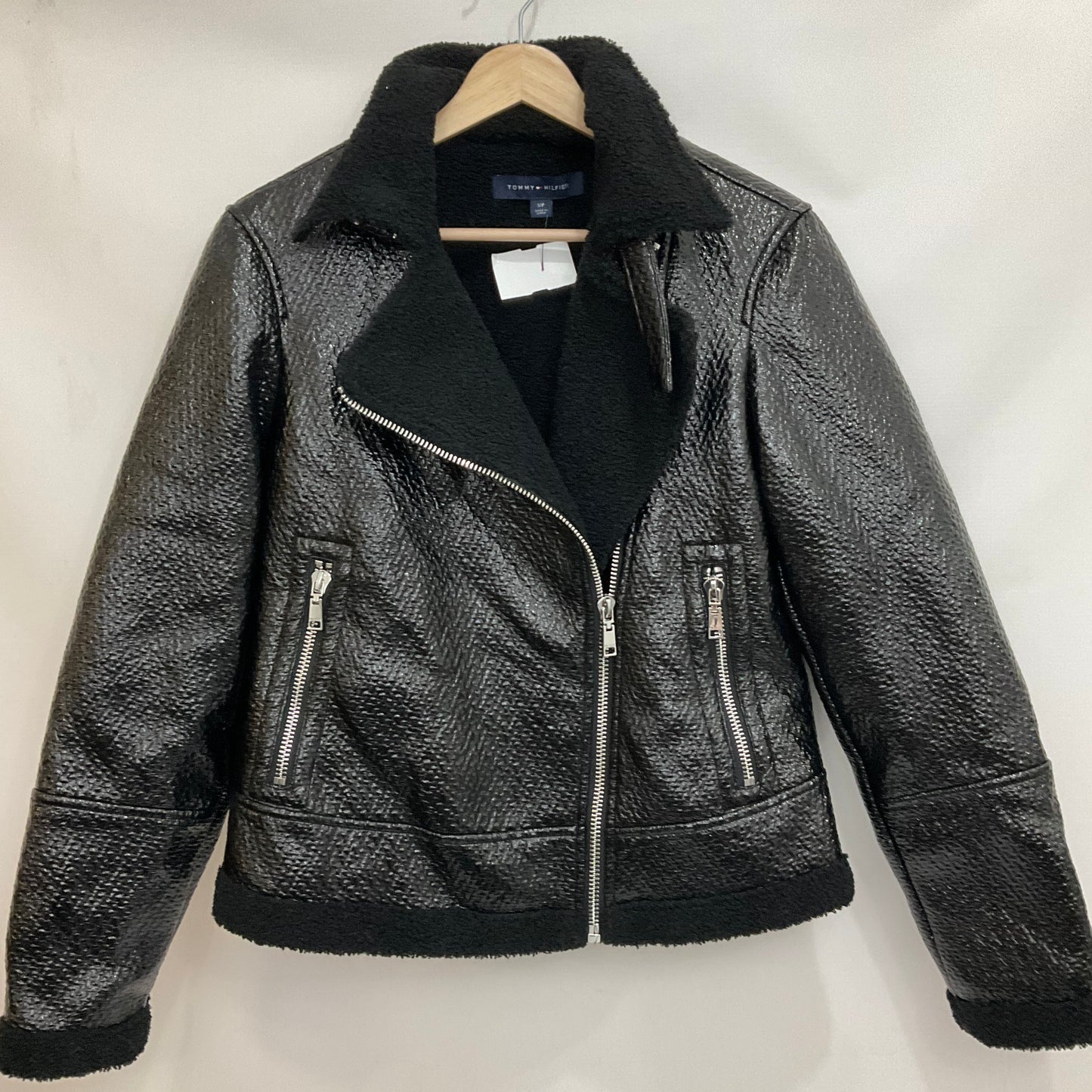 Jacket Moto By Tommy Hilfiger In Black, Size: S