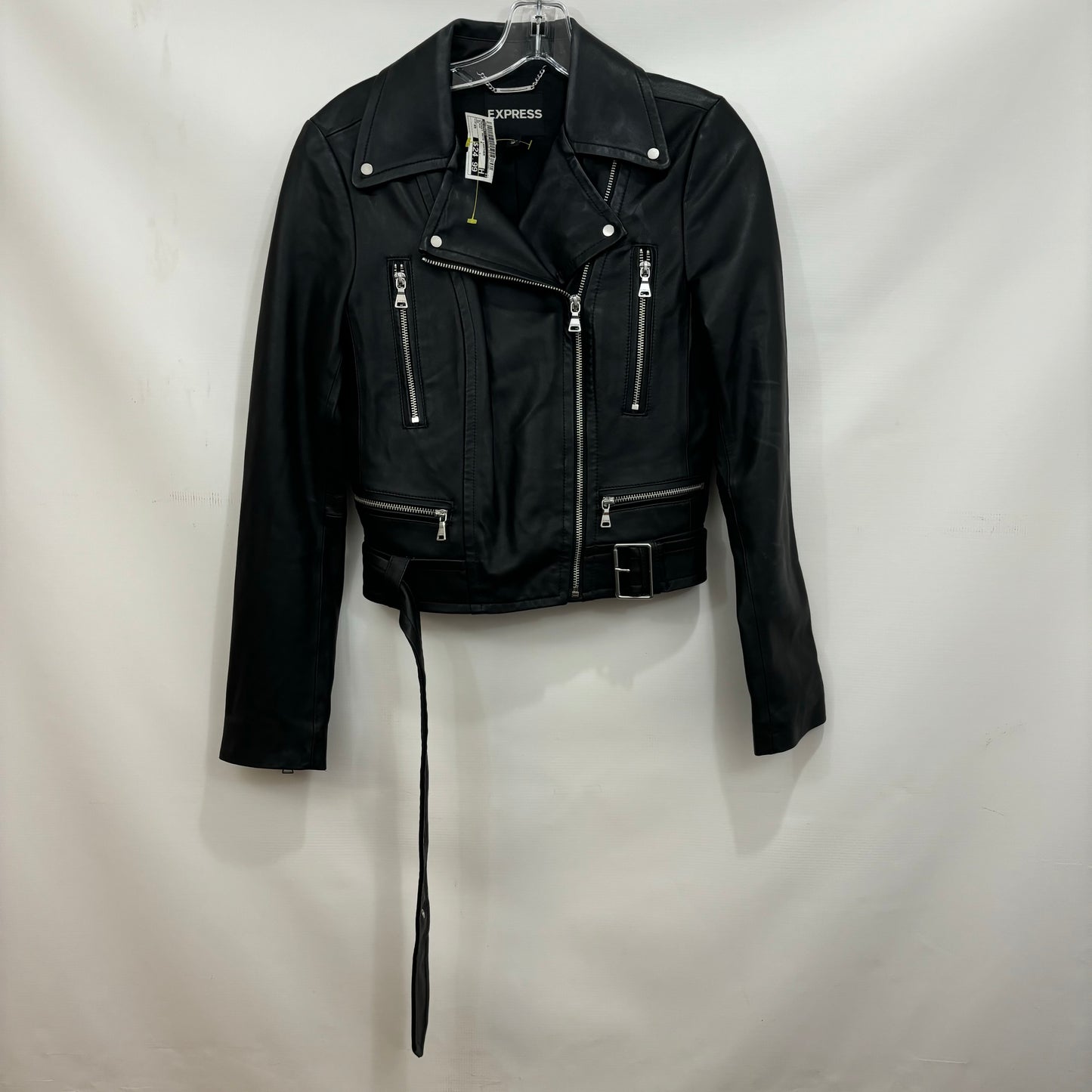 Jacket Moto Leather By Express In Black, Size: Xs