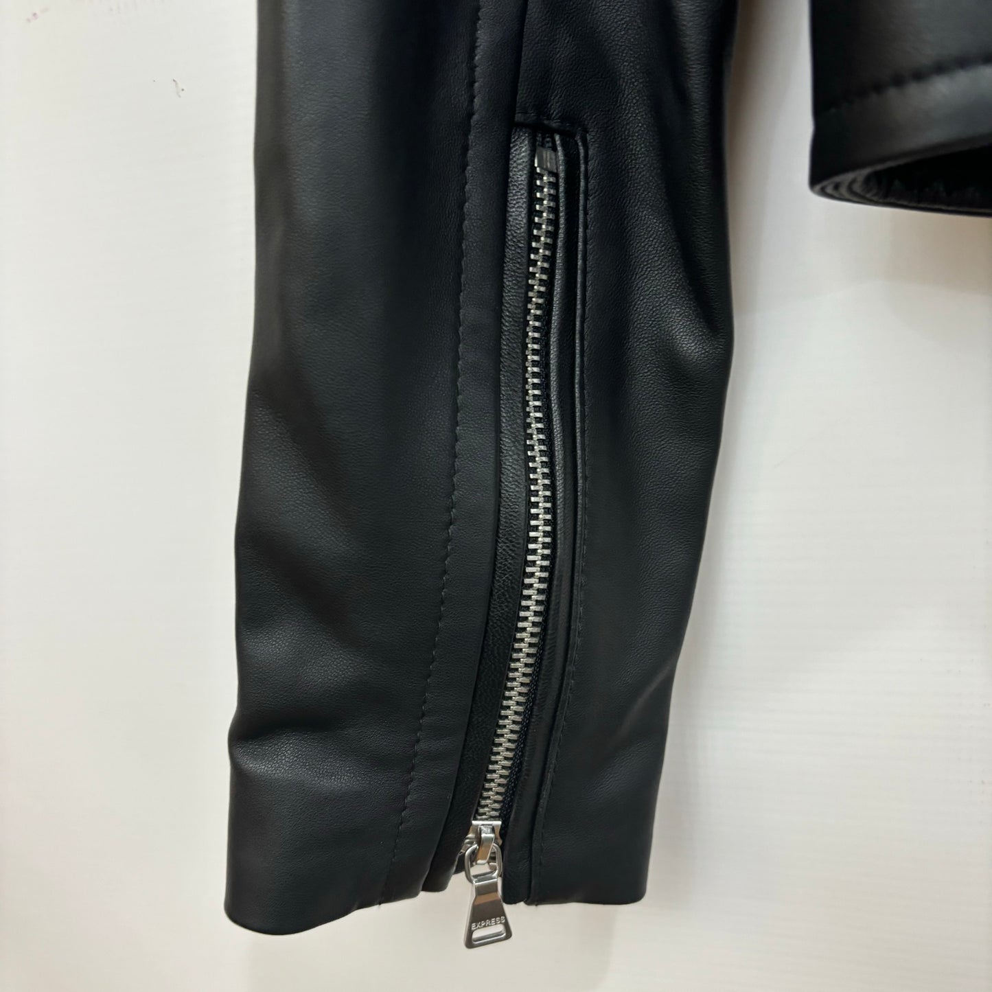 Jacket Moto Leather By Express In Black, Size: Xs