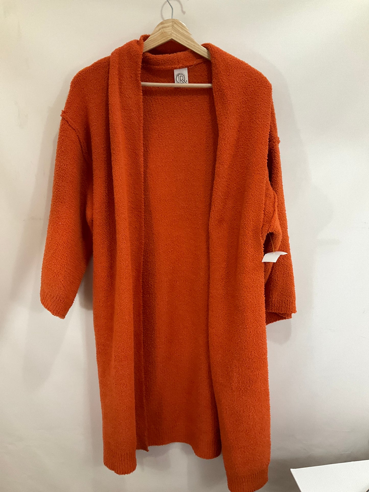 Sweater Cardigan By Clothes Mentor In Orange, Size: L