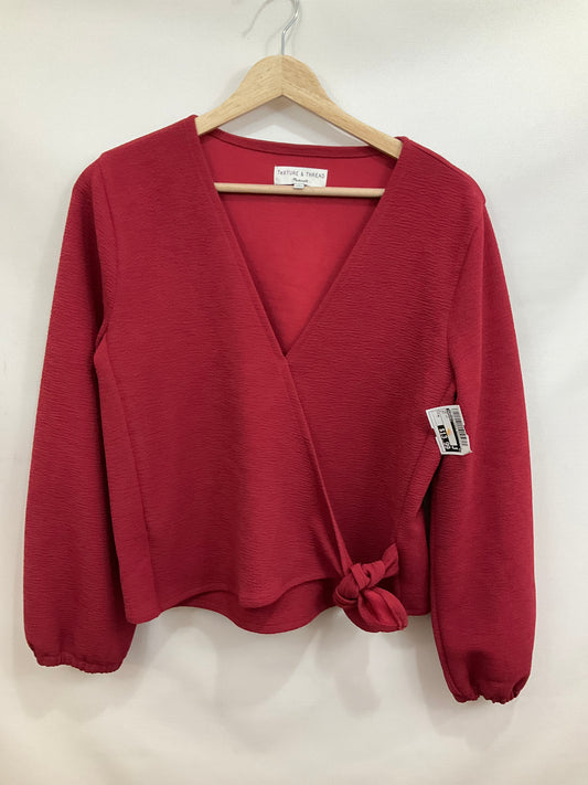 Top Long Sleeve By Madewell In Red, Size: M