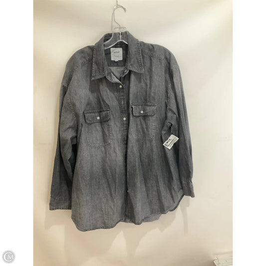 Jacket Shirt By Aerie In Grey, Size: L