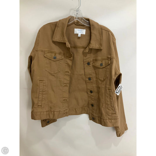 Jacket Denim By Time And Tru In Brown, Size: L