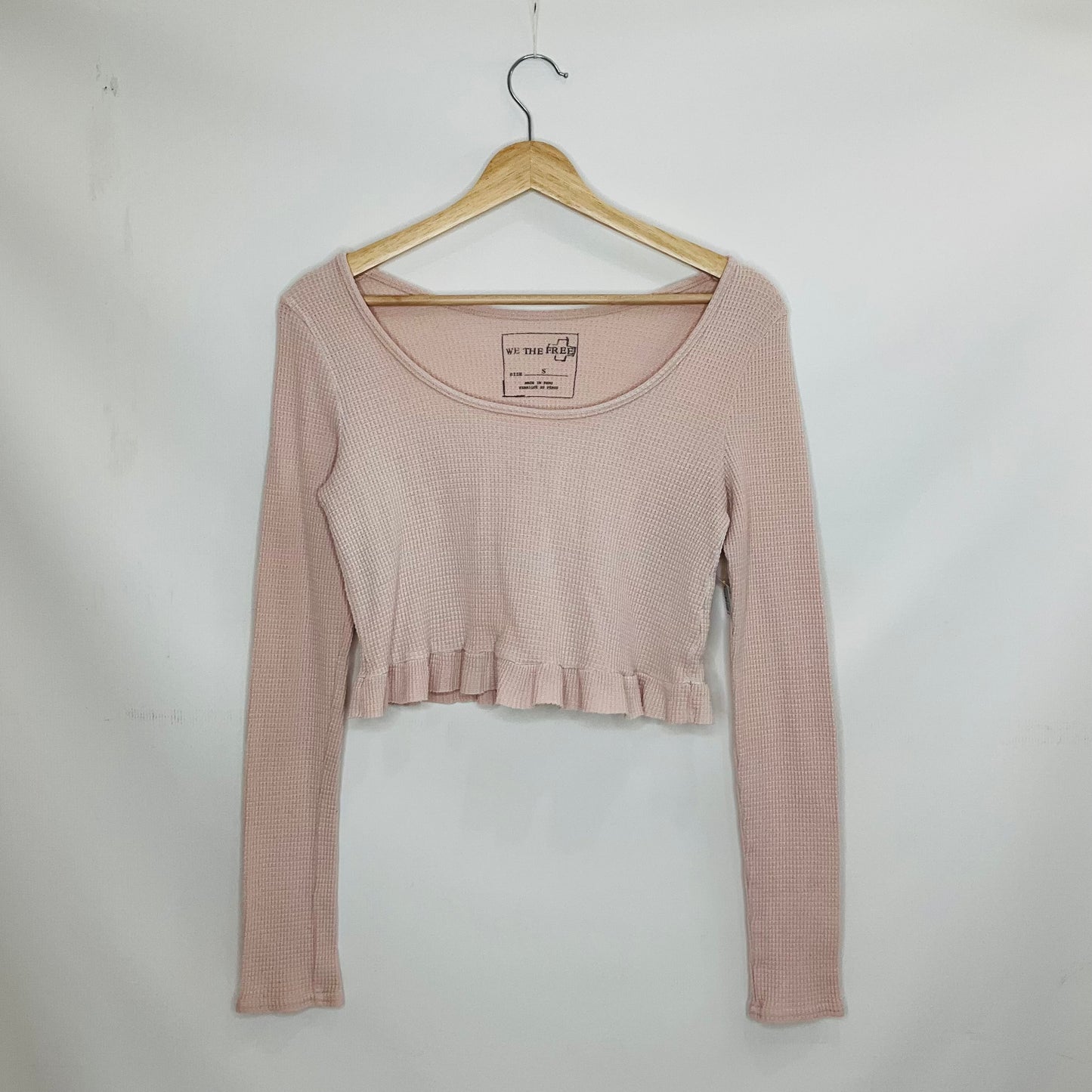 Top Long Sleeve By Free People In Pink, Size: S