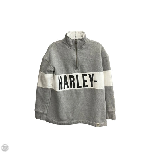 Sweatshirt Collar By Harley Davidson In Grey & White, Size: S