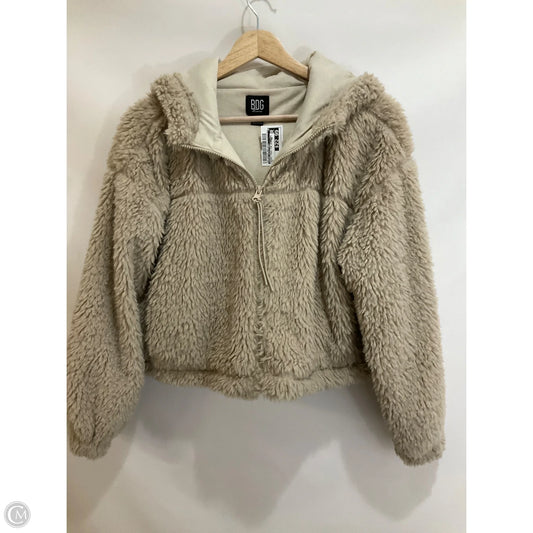 Jacket Faux Fur & Sherpa By Urban Outfitters In Tan, Size: M