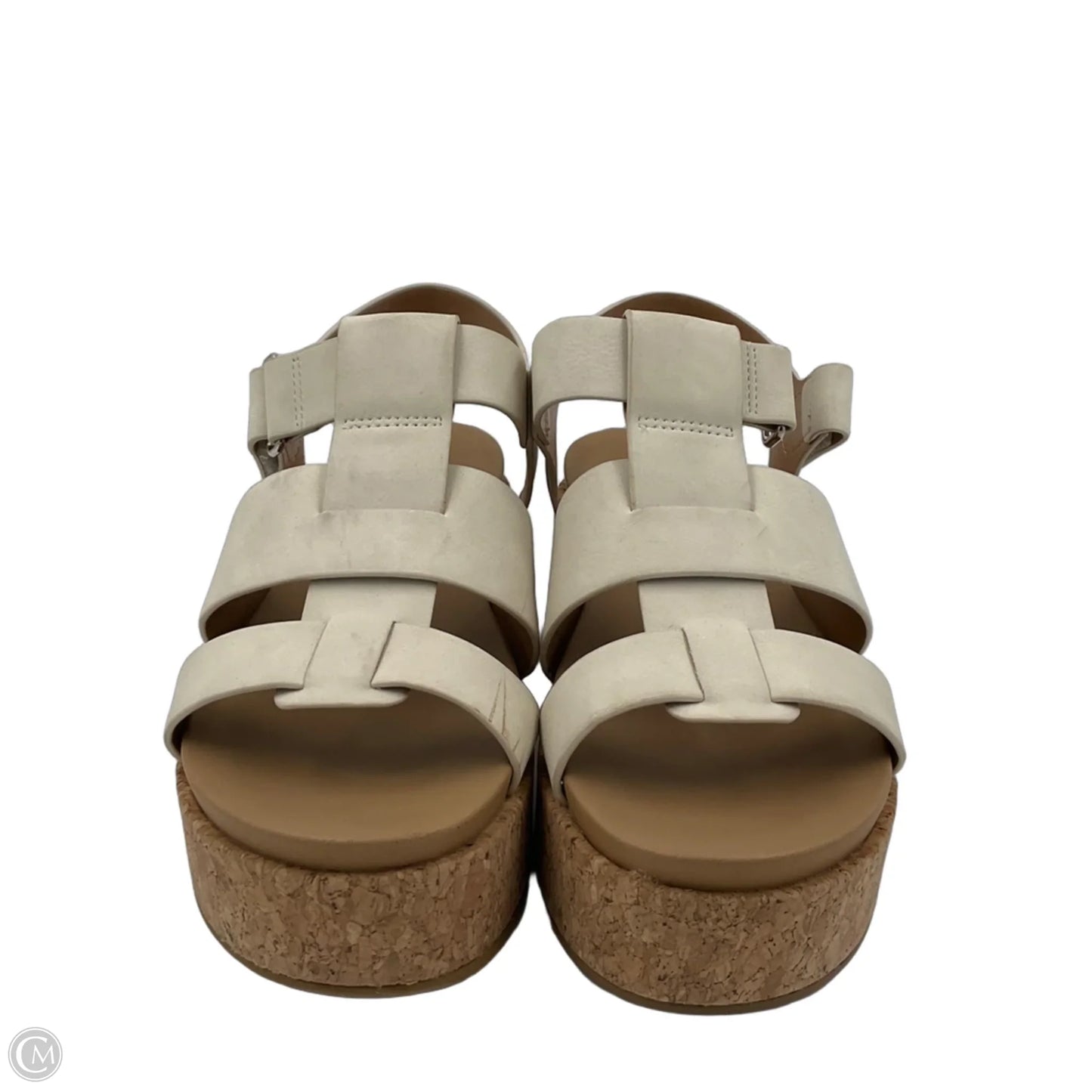 Sandals Heels Block By Soda In Brown & Cream, Size: 8