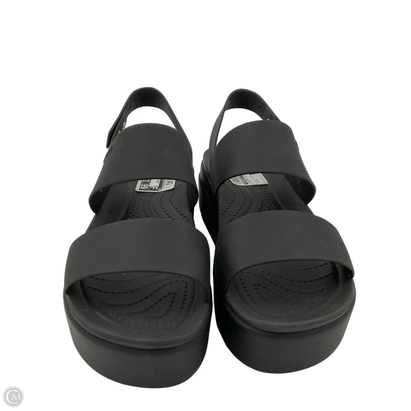 Sandals Heels Platform By Crocs In Black, Size: 7