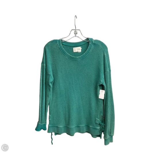 Top Long Sleeve By Anthropologie In Green, Size: Xs