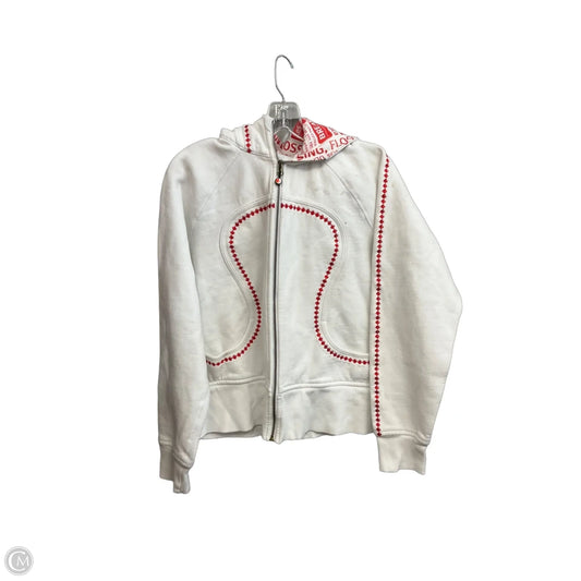Athletic Sweatshirt Hoodie By Lululemon In White, Size: 12