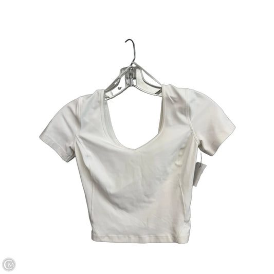 Athletic Top Short Sleeve By Lululemon In White, Size: 4