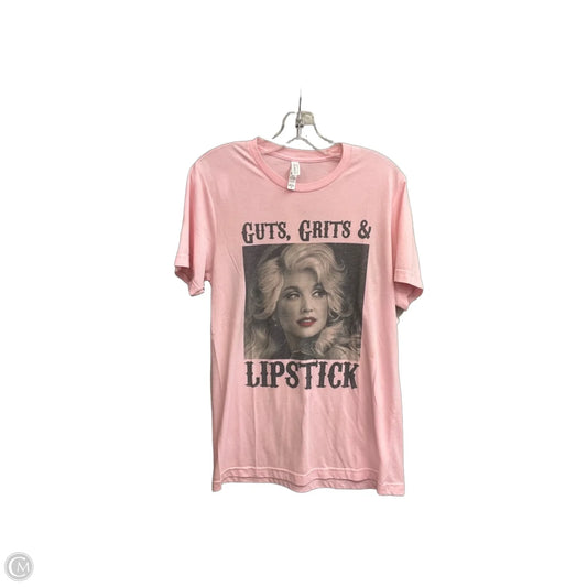 Top Short Sleeve By Canvas In Pink, Size: M