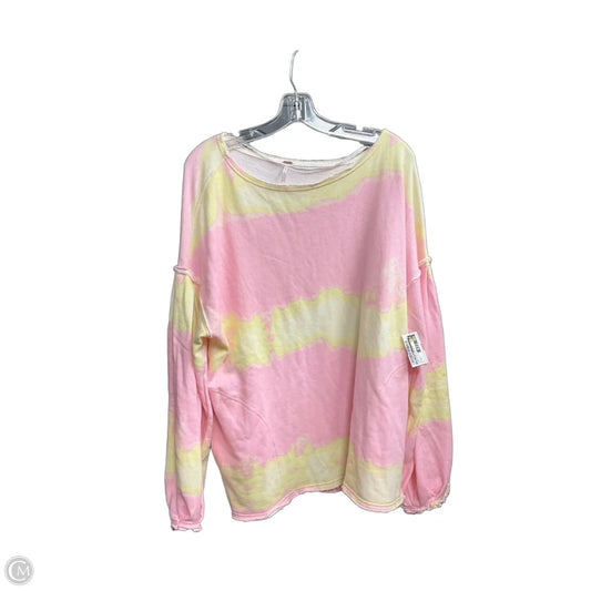 Sweatshirt Crewneck By Free People In Pink & Yellow, Size: M