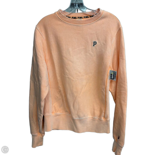 Sweatshirt Crewneck By Pink In Orange, Size: Xs