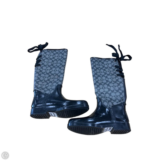 Boots Designer By Coach In Black, Size: 7.5