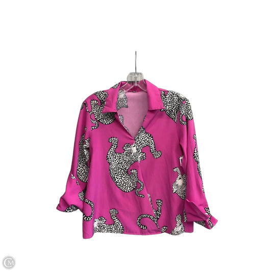 Top Long Sleeve By Shein In Pink & White, Size: Xs