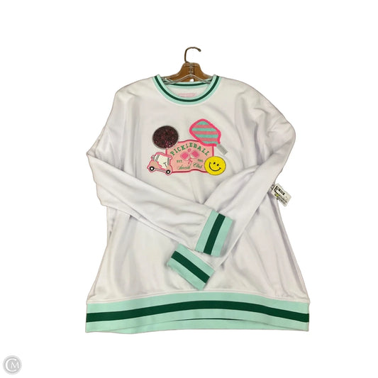 Sweatshirt Crewneck By Simply Southern In Pink & White, Size: Xxl