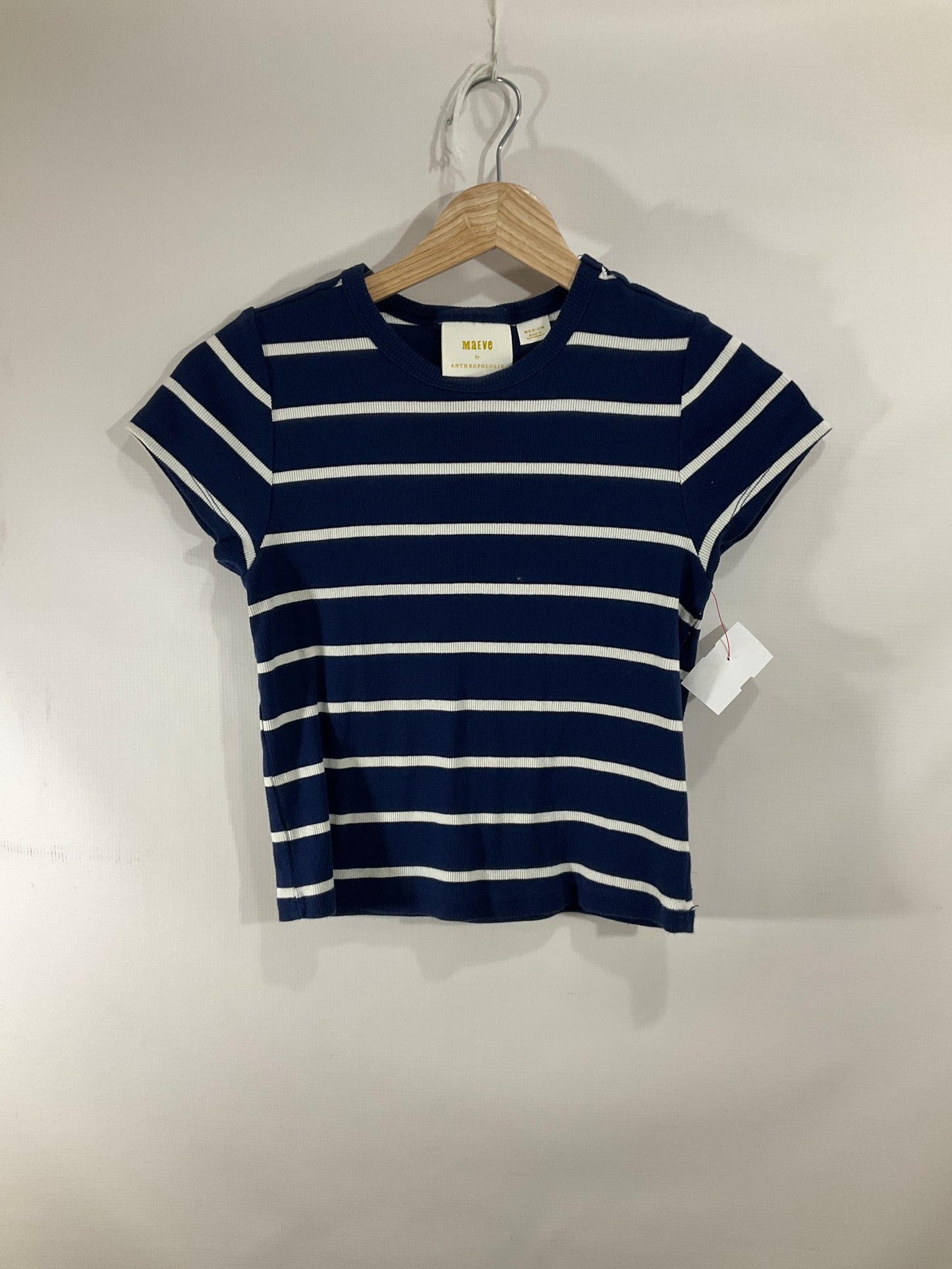 Top Short Sleeve Basic By Maeve In Striped Pattern, Size: M