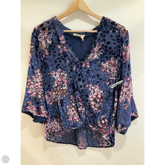 Top Long Sleeve By Floreat In Blue, Size: S