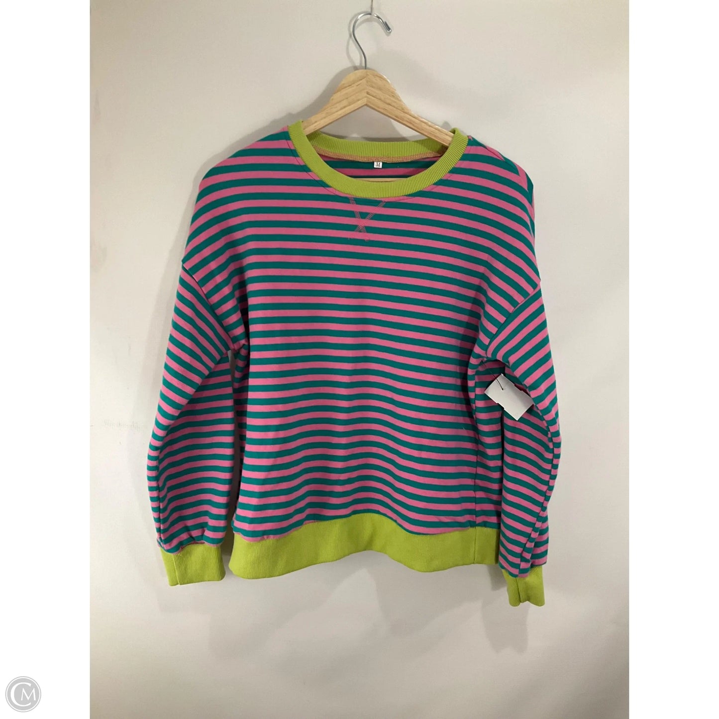 Sweatshirt Crewneck By Cmf In Striped Pattern, Size: M