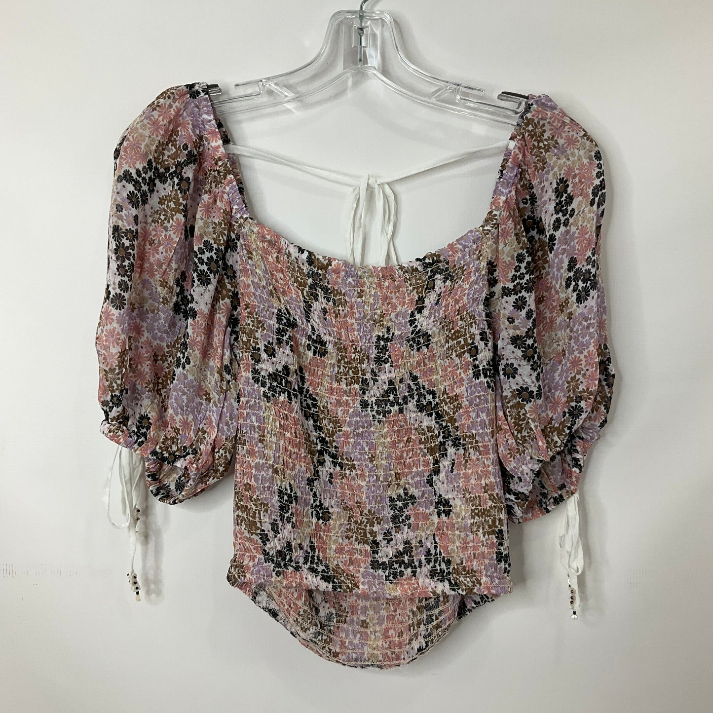 Floral Print Top Short Sleeve Free People, Size Xs