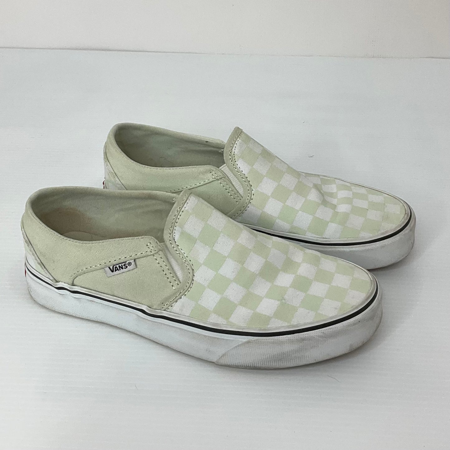 Checkered Pattern Shoes Flats Vans, Size 7