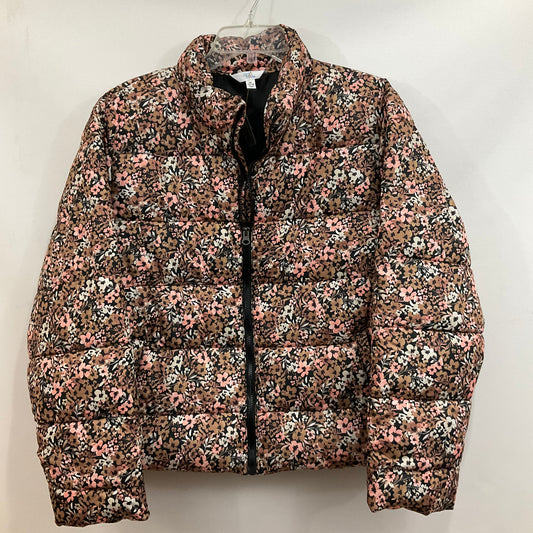 Jacket Puffer & Quilted By Time And Tru In Floral Print, Size: Xl