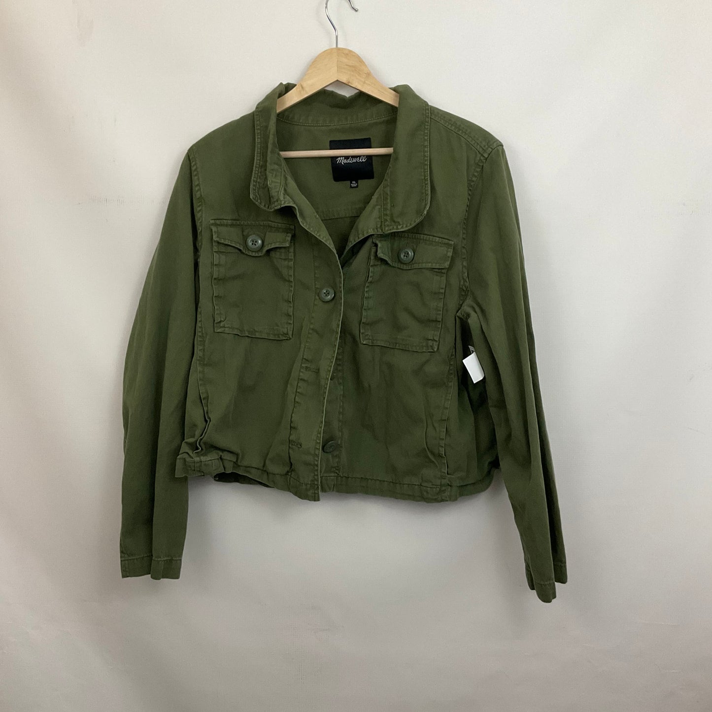 Jacket Denim By Madewell In Green Denim, Size: Xl