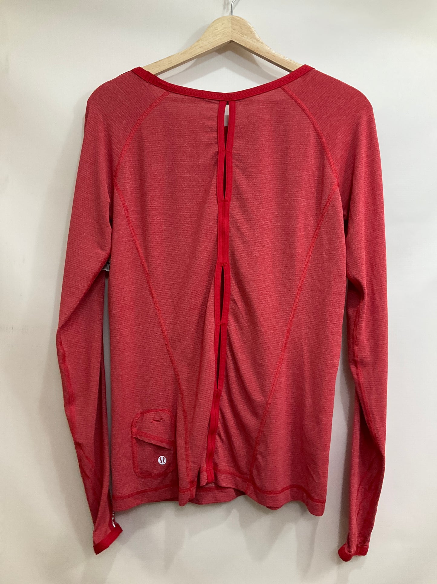 Athletic Top Long Sleeve Crewneck By Lululemon In Red, Size: 8