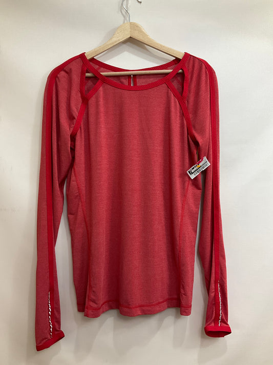 Athletic Top Long Sleeve Crewneck By Lululemon In Red, Size: 8