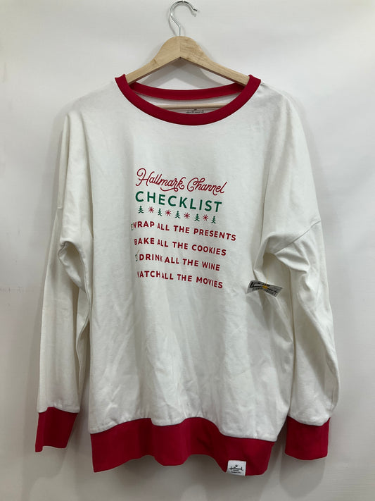 Sweatshirt Crewneck By Cme In Red & White, Size: Xxl