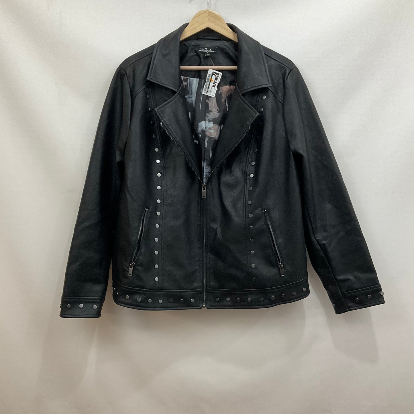 Jacket Moto By Cmc In Black, Size: 16