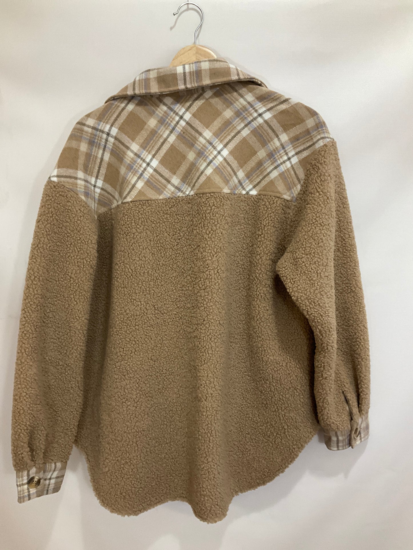 Jacket Faux Fur & Sherpa By Cmc In Plaid Pattern, Size: M