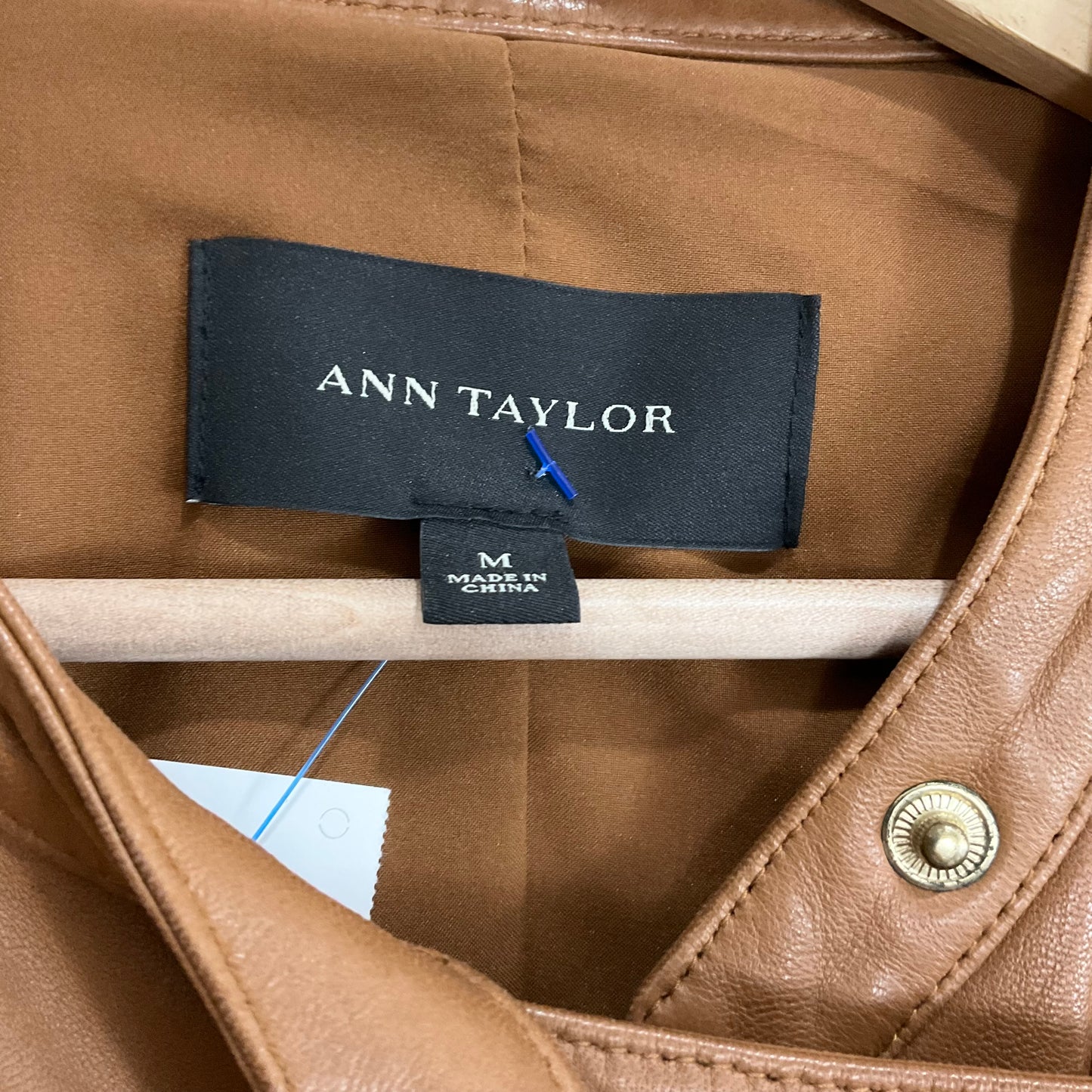 Jacket Leather By Ann Taylor In Brown, Size: M