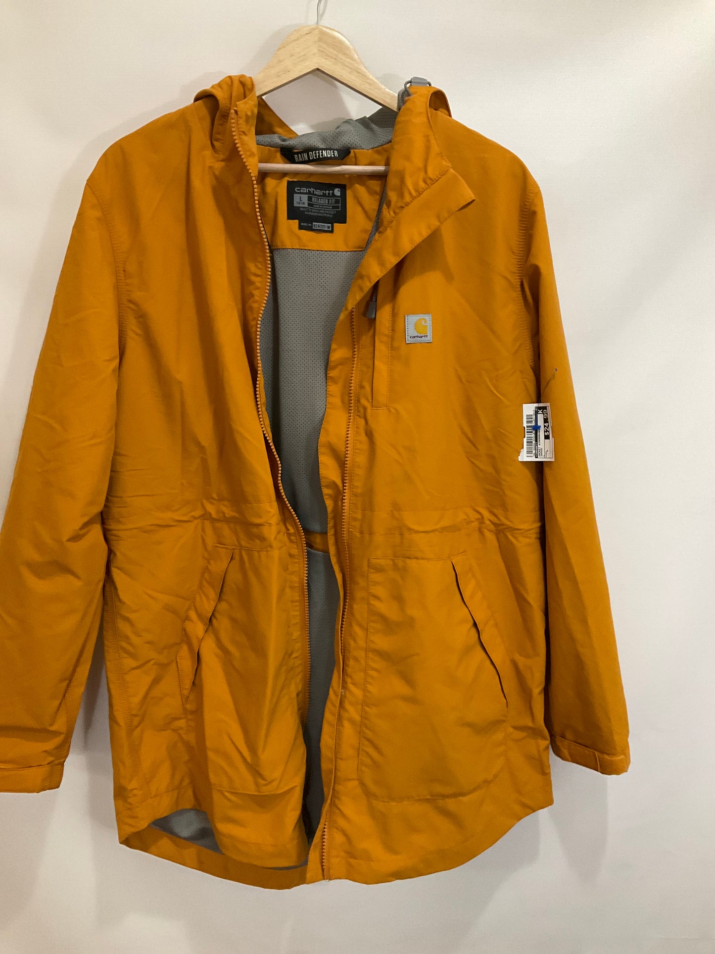 Jacket Windbreaker By Carhartt In Orange, Size: L