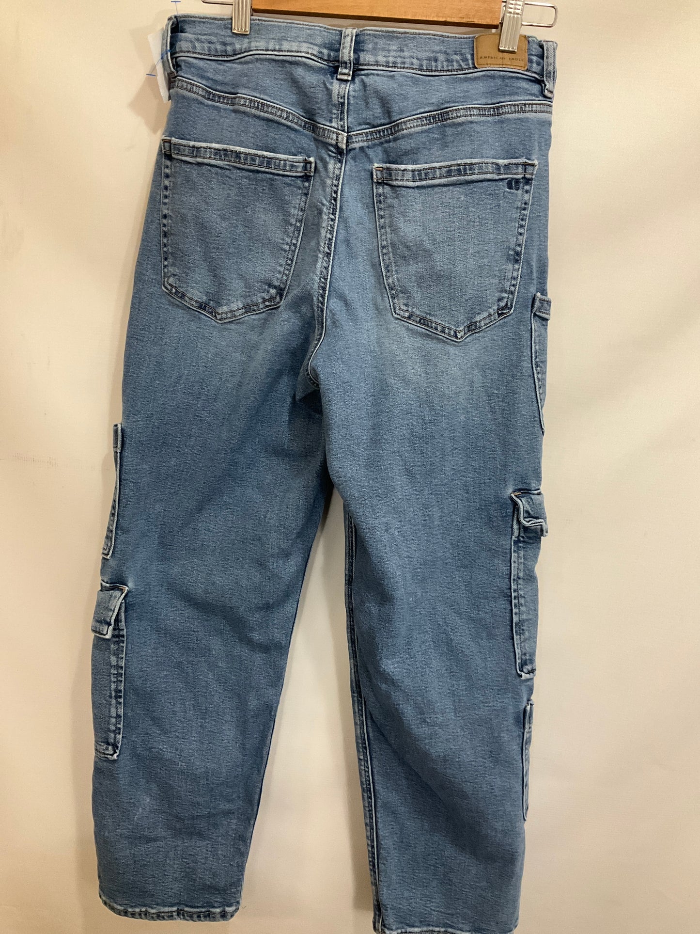 Jeans Straight By American Eagle In Blue Denim, Size: 8