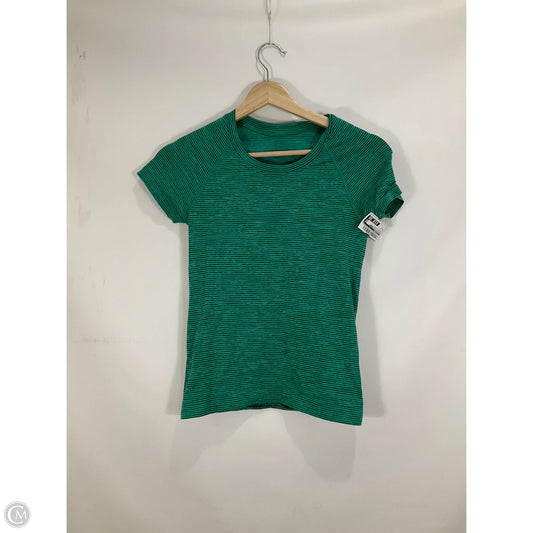 Athletic Top Short Sleeve By Lululemon In Striped Pattern, Size: 4