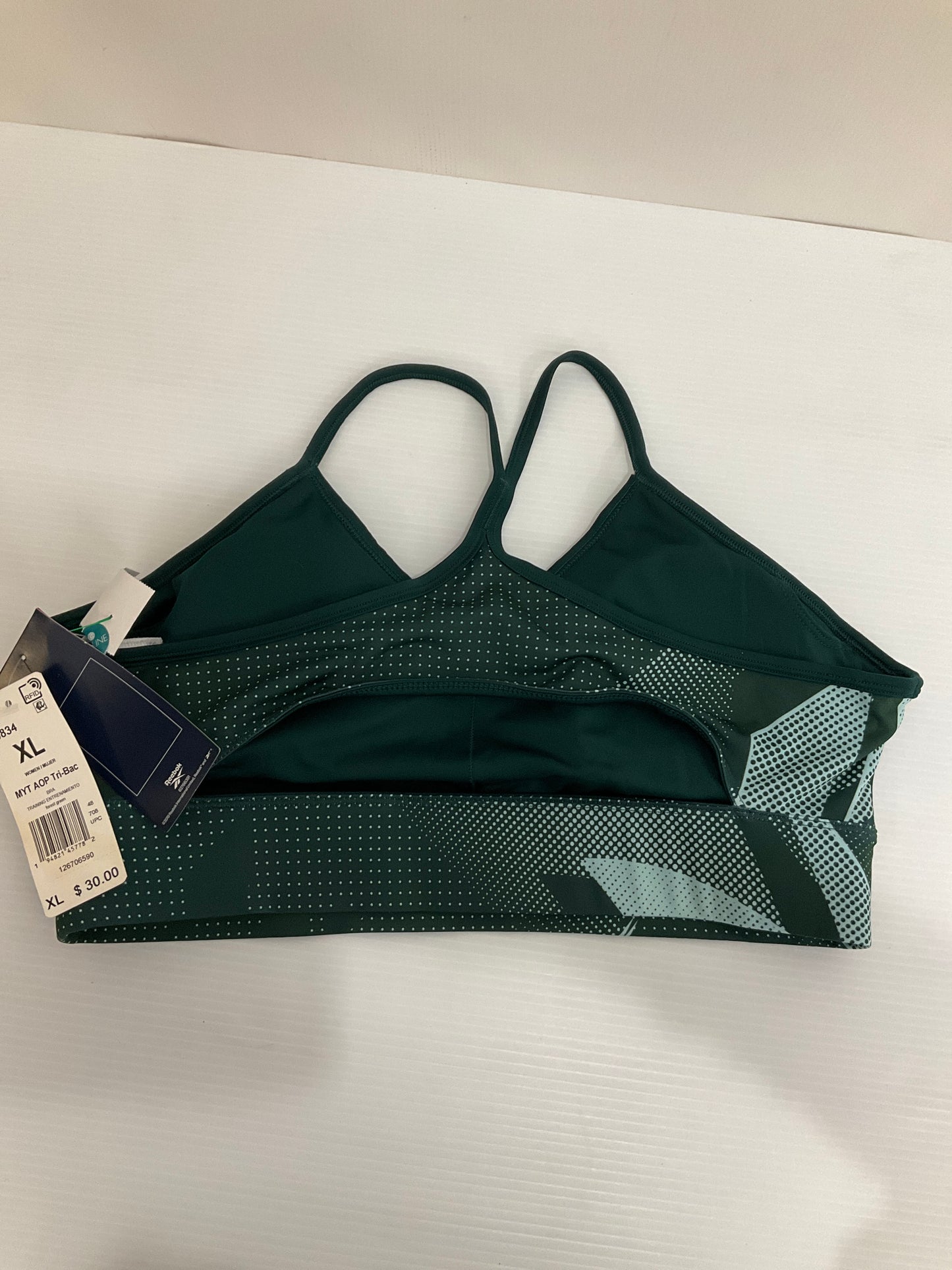 Athletic Bra By Reebok In Green, Size: Xl